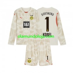 Camisola Borussia Dortmund Gregor Kobel 1 Guarda-redes Criança Equipamento Primeiro 2024-2025 Manga Comprida